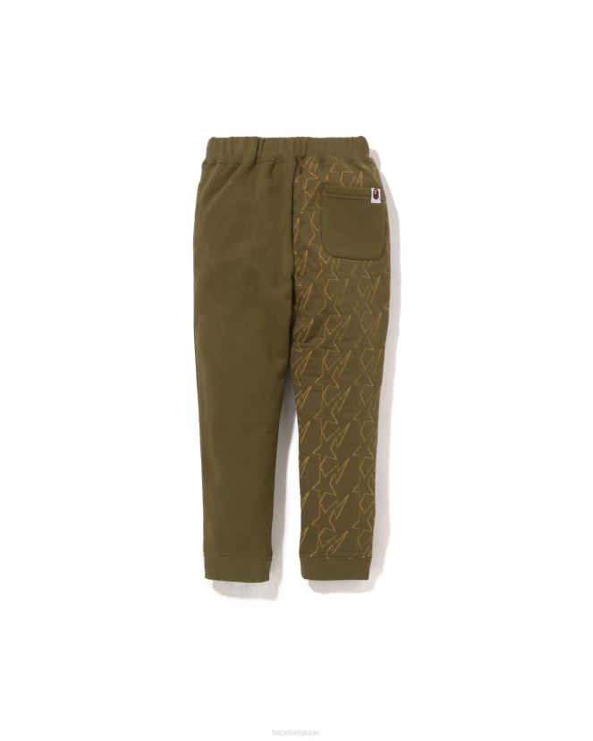 pantalon de survêtement matelassé sta A Bathing Ape enfants ZHX6N41541 armée verte