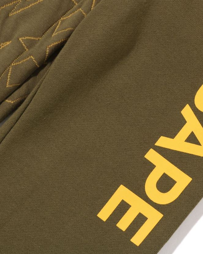 pantalon de survêtement matelassé sta A Bathing Ape enfants ZHX6N41541 armée verte