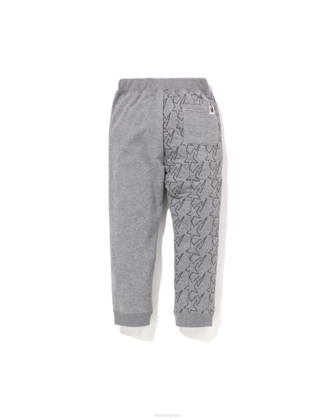 pantalon de survêtement matelassé sta A Bathing Ape enfants ZHX6N41542 gris