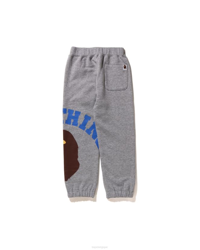 pantalon de survêtement universitaire géant A Bathing Ape enfants ZHX6N41537 gris