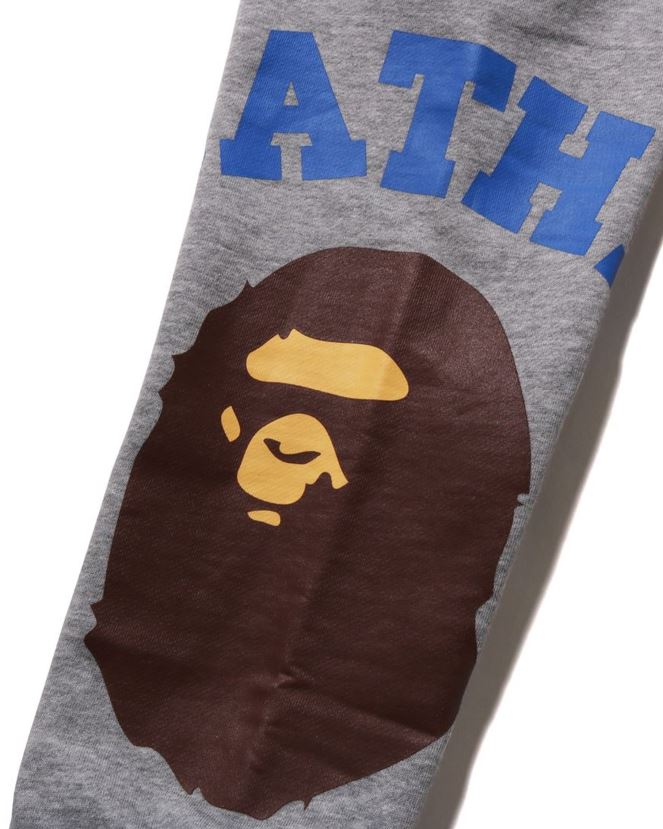 pantalon de survêtement universitaire géant A Bathing Ape enfants ZHX6N41537 gris