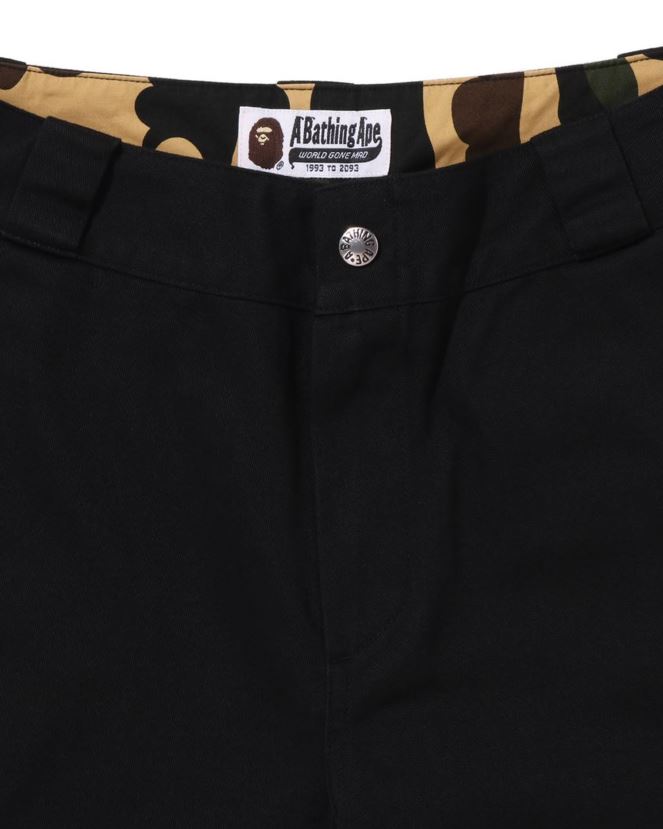 pantalon de travail chino A Bathing Ape femmes ZHX6N4884 noir