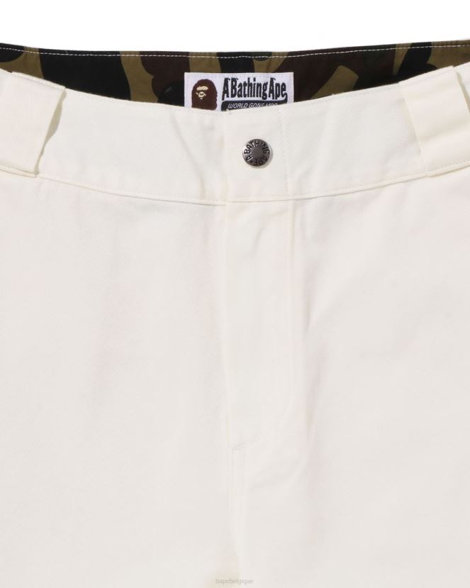pantalon de travail chino A Bathing Ape femmes ZHX6N4885 blanc