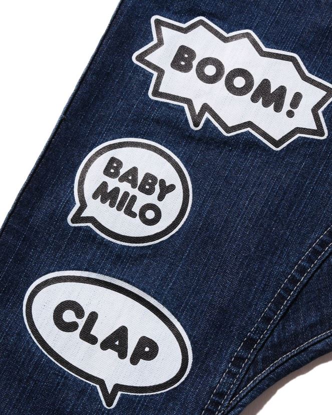 pantalon denim bébé milo speech balloon A Bathing Ape enfants ZHX6N41560 jean