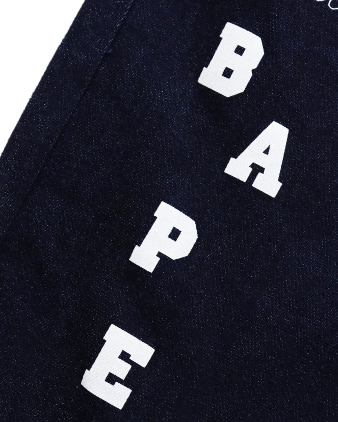 pantalon en denim à imprimés multiples A Bathing Ape enfants ZHX6N41761 bleu marine