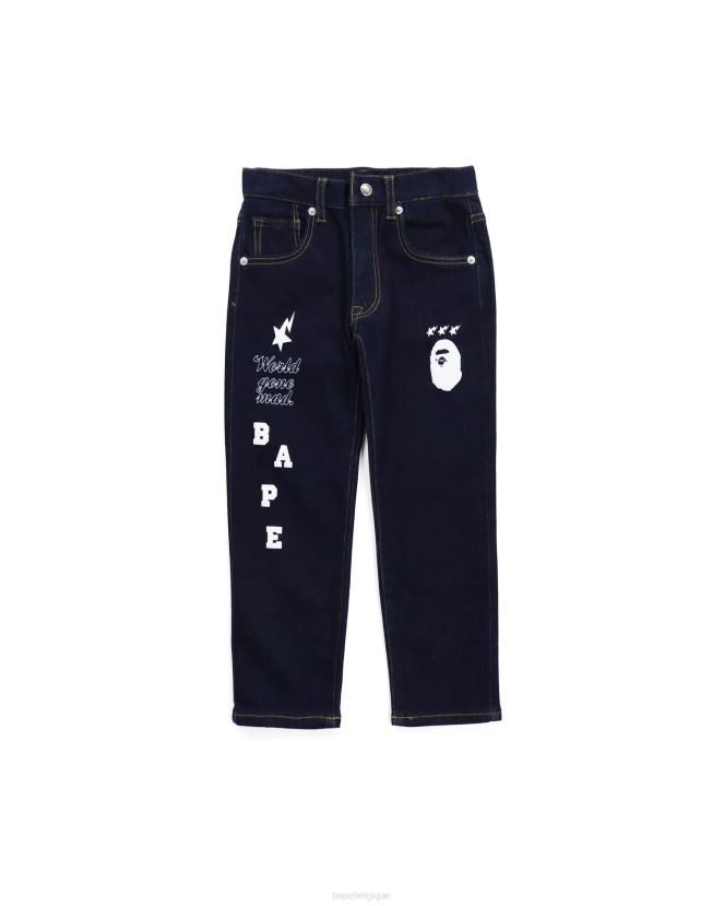 pantalon en denim à imprimés multiples A Bathing Ape enfants ZHX6N41765 jean