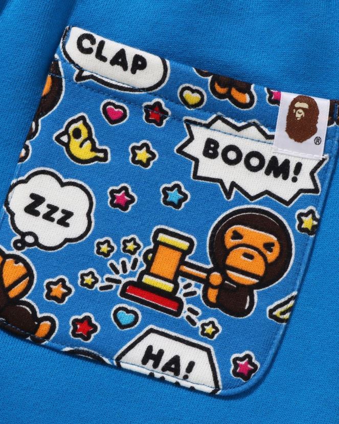 pantalon slim bébé milo speech balloon A Bathing Ape enfants ZHX6N41476 bleu