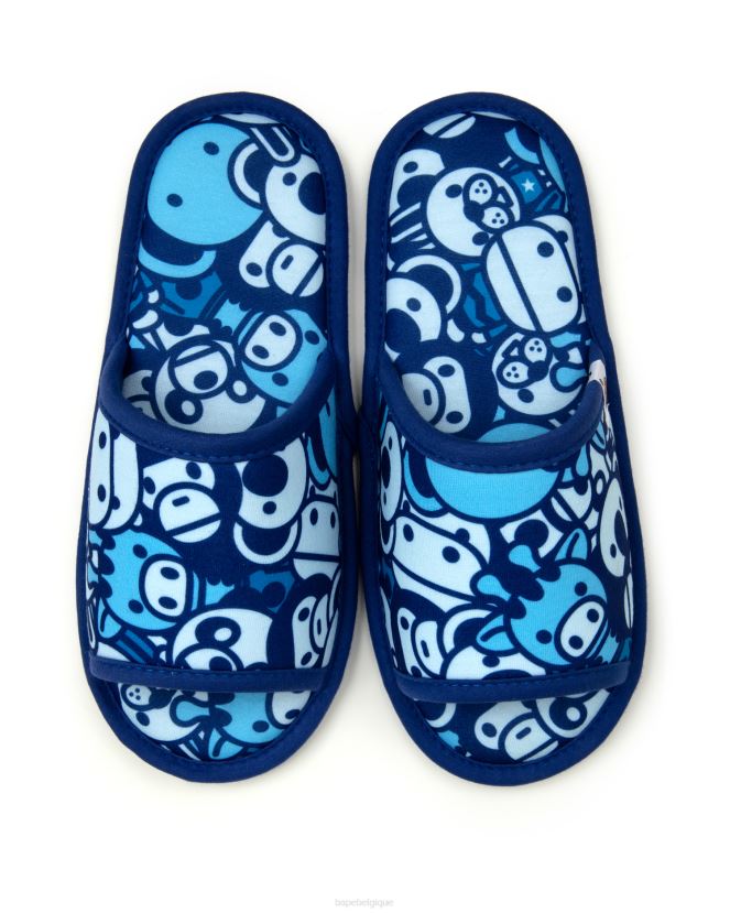 pantoufles bébé milo A Bathing Ape femmes ZHX6N41218 bleu
