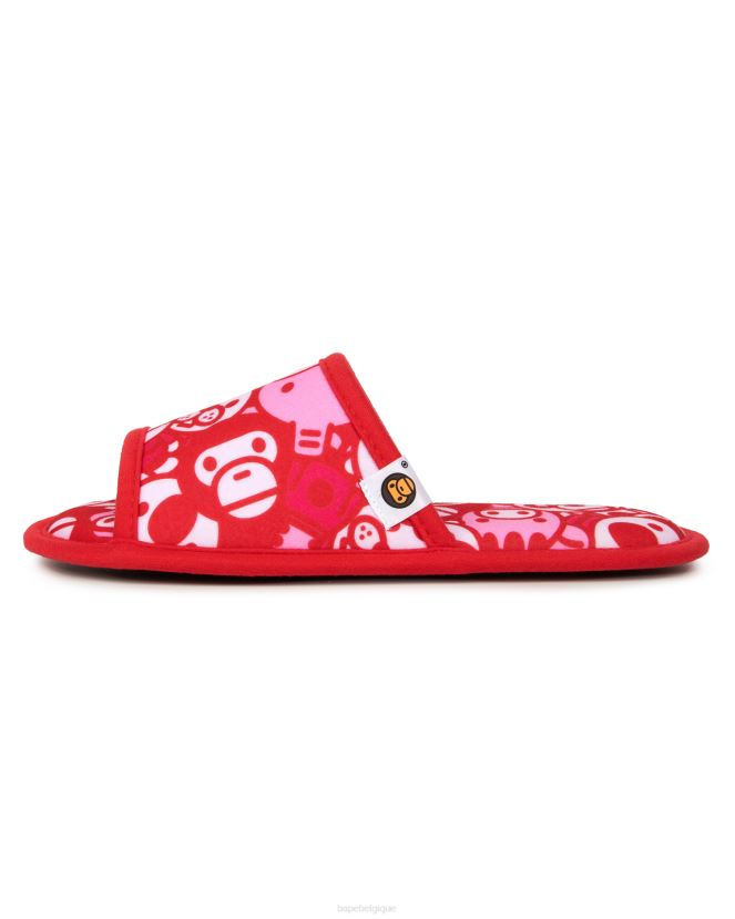 pantoufles bébé milo A Bathing Ape femmes ZHX6N41219 rose