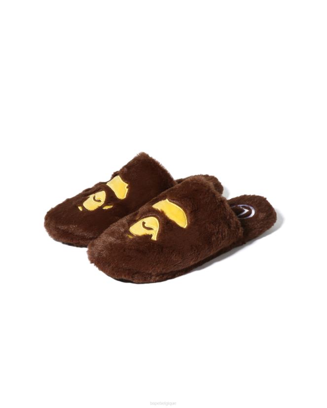 pantoufles de tête A Bathing Ape Hommes ZHX6N4711 brun