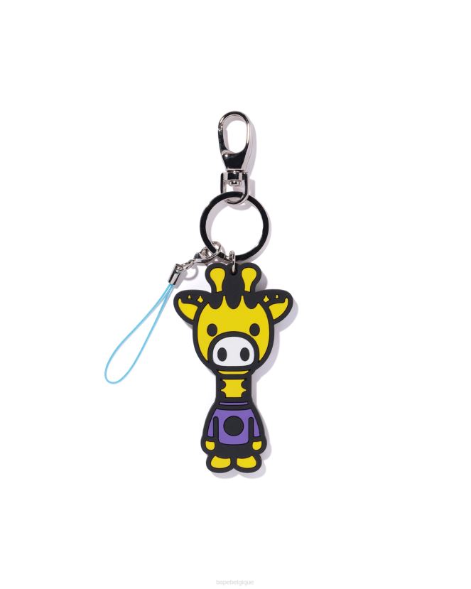 porte-clés en silicone alli A Bathing Ape Hommes ZHX6N41179 jaune