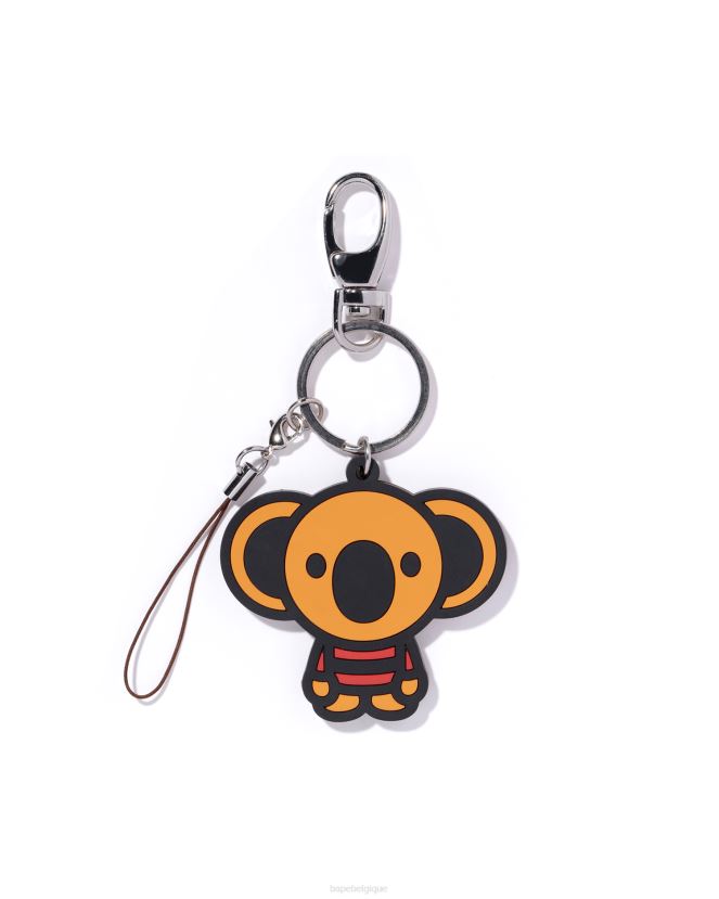 porte-clés en silicone de base A Bathing Ape Hommes ZHX6N41166 mandarine