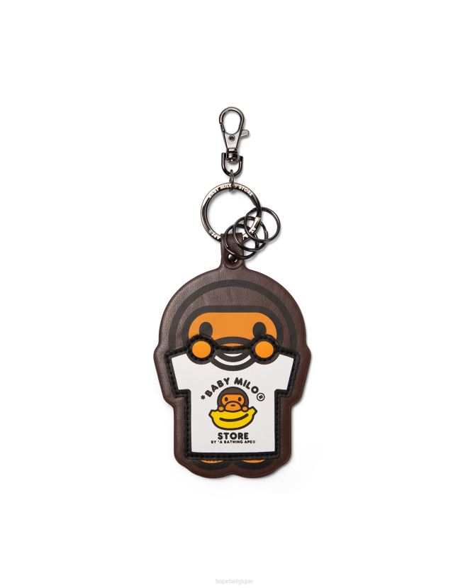 porte-clés t-shirt milo A Bathing Ape Hommes ZHX6N41169 café