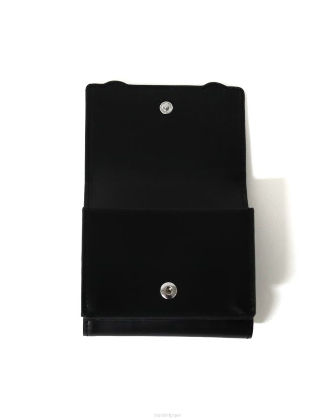 portefeuille bébé milo en cuir A Bathing Ape femmes ZHX6N41158 noir