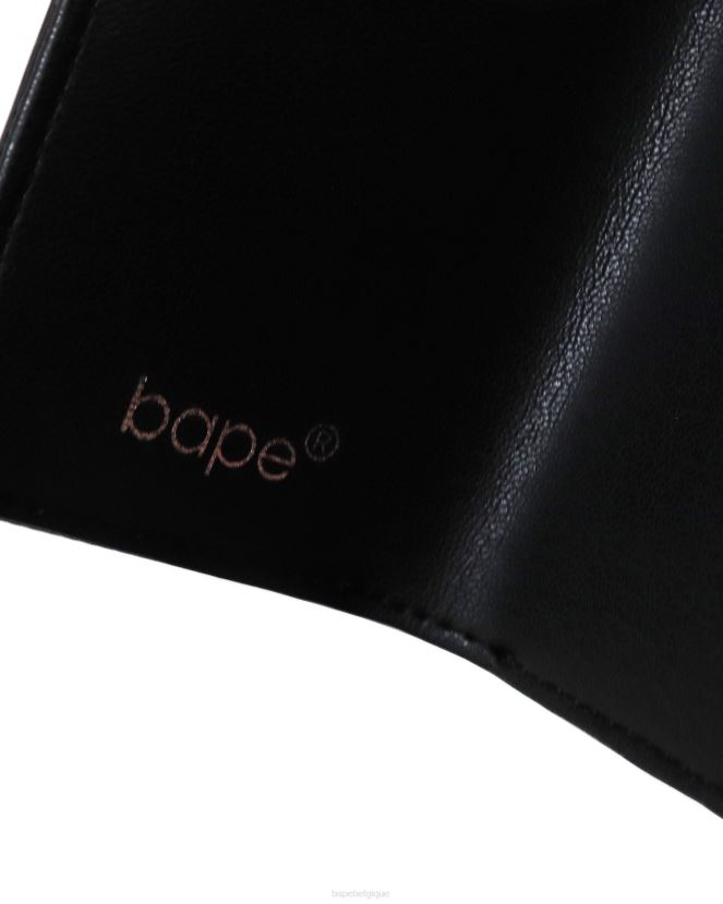 portefeuille bébé milo en cuir A Bathing Ape femmes ZHX6N41158 noir