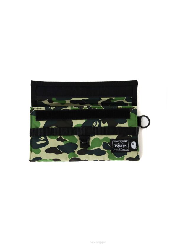portefeuille long camouflage porter abc A Bathing Ape Hommes ZHX6N4647 armée verte