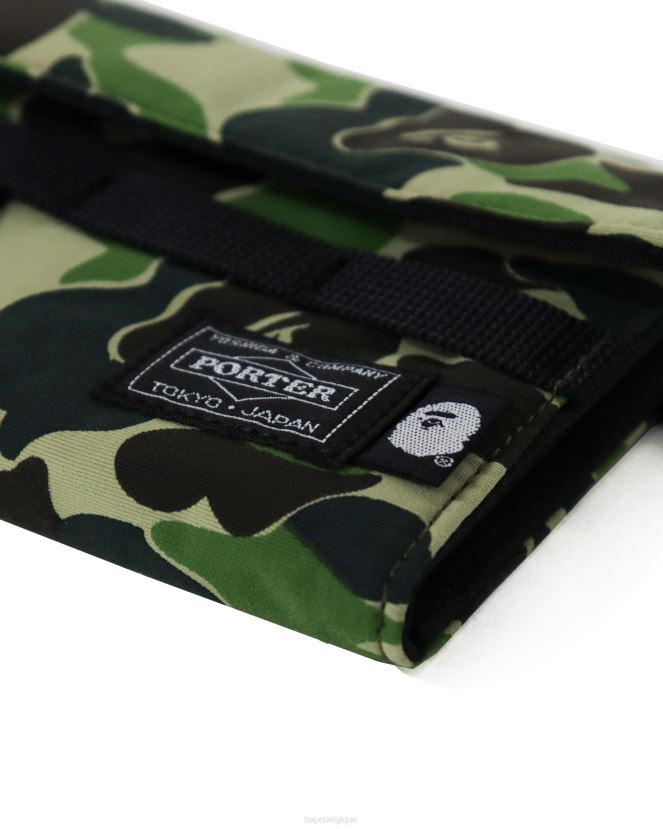 portefeuille long camouflage porter abc A Bathing Ape Hommes ZHX6N4647 armée verte