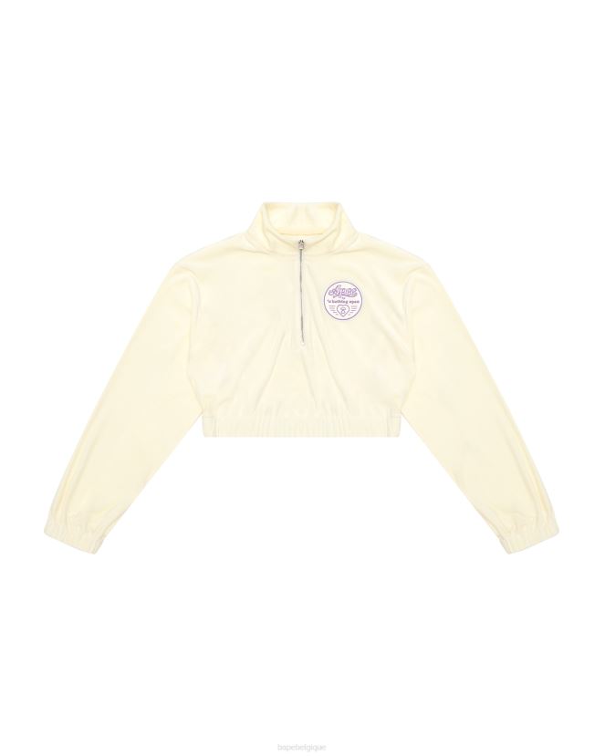 pull court à fermeture zippée A Bathing Ape femmes ZHX6N41061 blanc