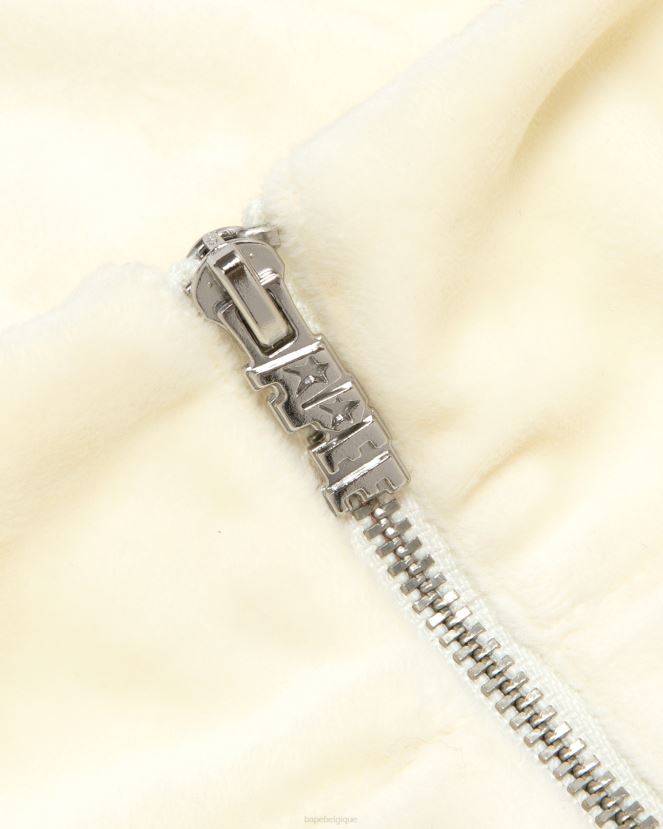 pull court à fermeture zippée A Bathing Ape femmes ZHX6N41061 blanc