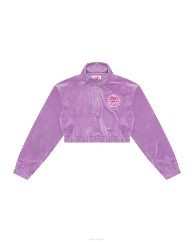 pull court à fermeture zippée A Bathing Ape femmes ZHX6N41062 violet