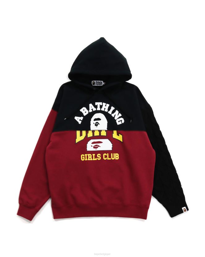 pull oversize à manches torsadées A Bathing Ape femmes ZHX6N41030 noir