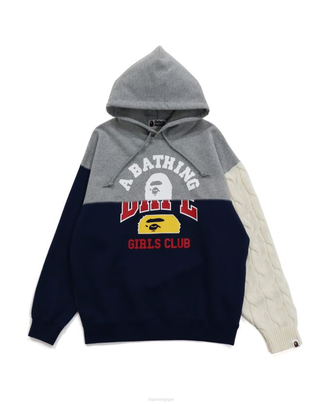 pull oversize à manches torsadées A Bathing Ape femmes ZHX6N41031 gris