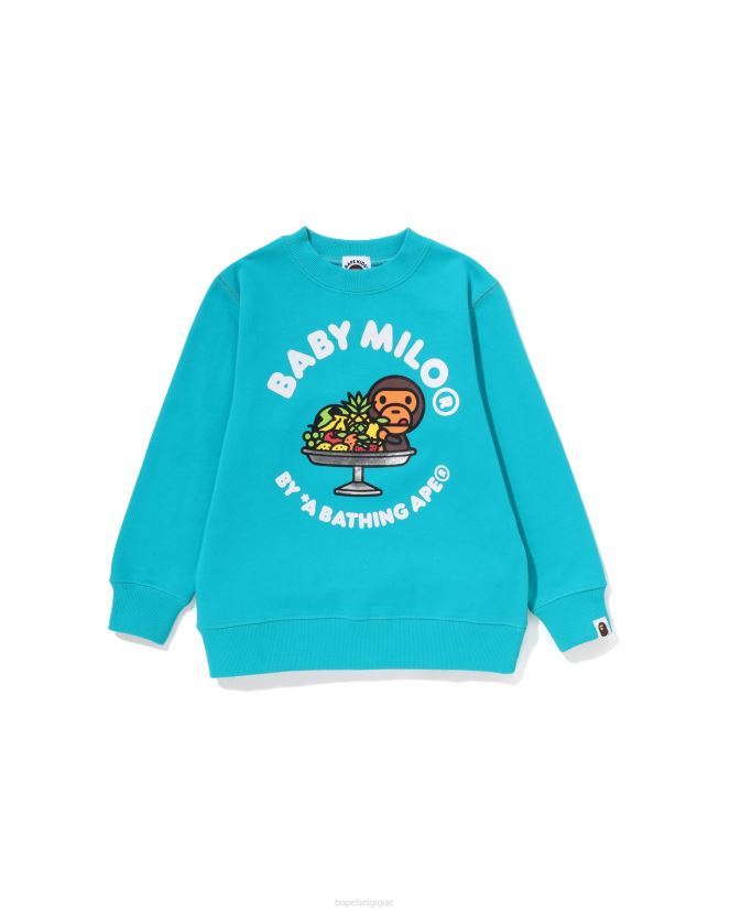 pull à col rond bébé milo fruit A Bathing Ape enfants ZHX6N41419 menthe
