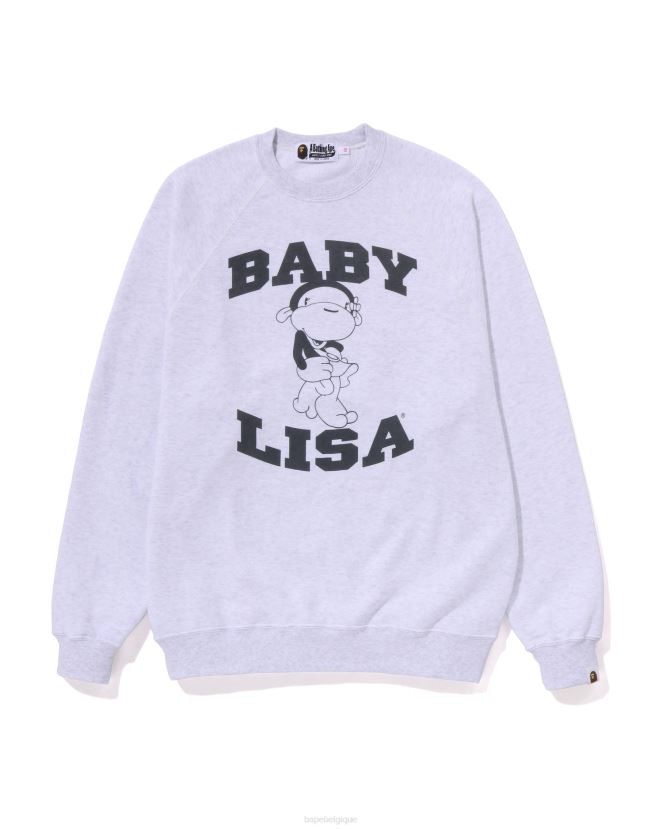 ras du cou surdimensionné lisa A Bathing Ape femmes ZHX6N4780 gris