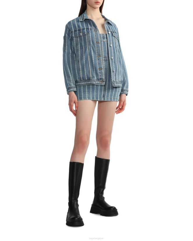 robe en jean à rayures A Bathing Ape femmes ZHX6N4832 jean