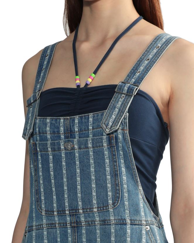 robe en jean à rayures A Bathing Ape femmes ZHX6N4832 jean