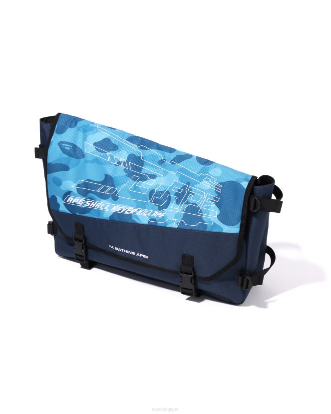 sac besace camouflage nid d\abeille A Bathing Ape Hommes ZHX6N4390 bleu clair