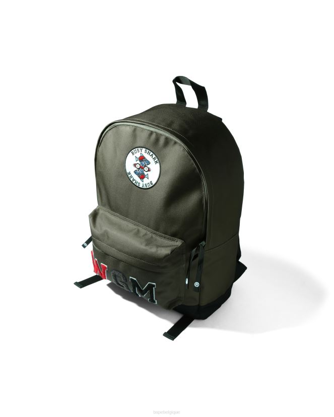 sac à dos de requin occupé A Bathing Ape Hommes ZHX6N4748 vert clair