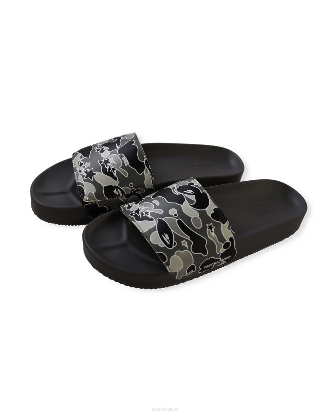 sandales à enfiler camouflage x hayn sta A Bathing Ape Hommes ZHX6N4727 noir