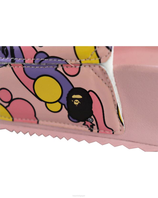 sandales à enfiler camouflage x hayn sta A Bathing Ape Hommes ZHX6N4729 rose pâle