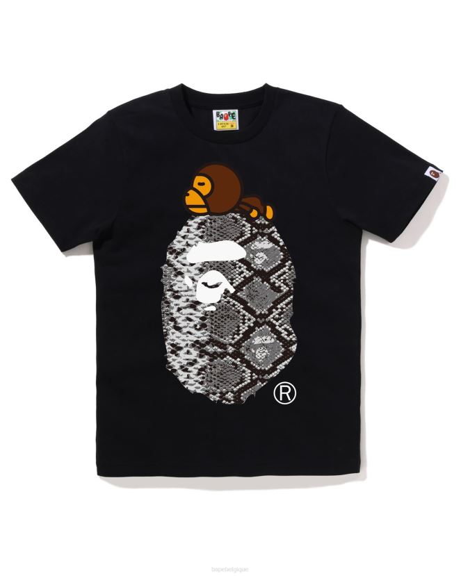 serpent milo sur grand tee A Bathing Ape femmes ZHX6N4877 noir