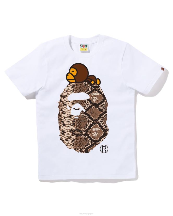 serpent milo sur grand tee A Bathing Ape femmes ZHX6N4880 blanc