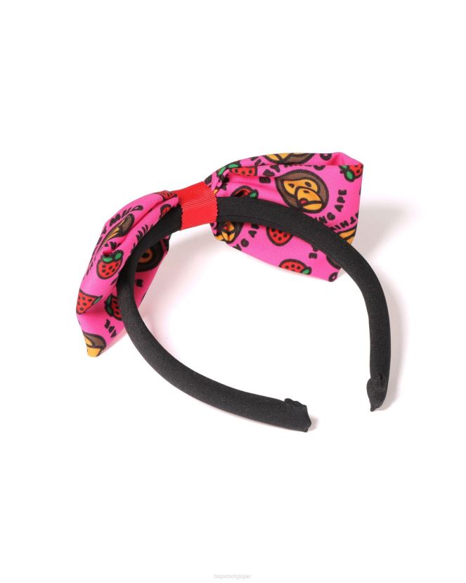 serre-tête ruban fraise bébé milo A Bathing Ape enfants ZHX6N41709 rose carmin