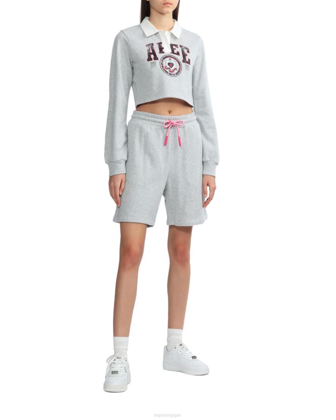 short de jogging à logo A Bathing Ape femmes ZHX6N4886 gris
