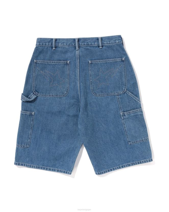 short de peintre en jean A Bathing Ape Hommes ZHX6N4100 jean