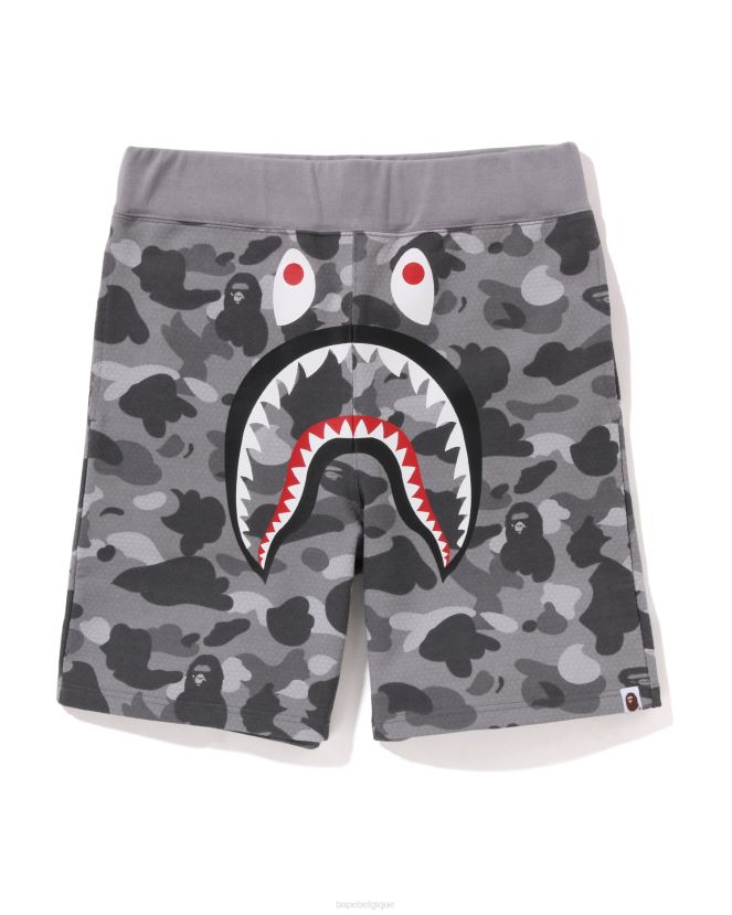 short de survêtement camouflage requin nid dabeille A Bathing Ape Hommes ZHX6N4128 gris
