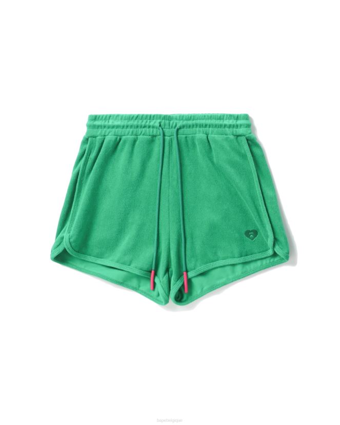 short de survêtement en tissu éponge A Bathing Ape femmes ZHX6N4829 émeraude