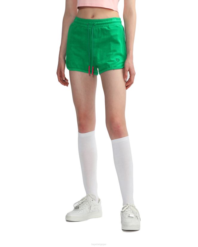 short de survêtement en tissu éponge A Bathing Ape femmes ZHX6N4829 émeraude