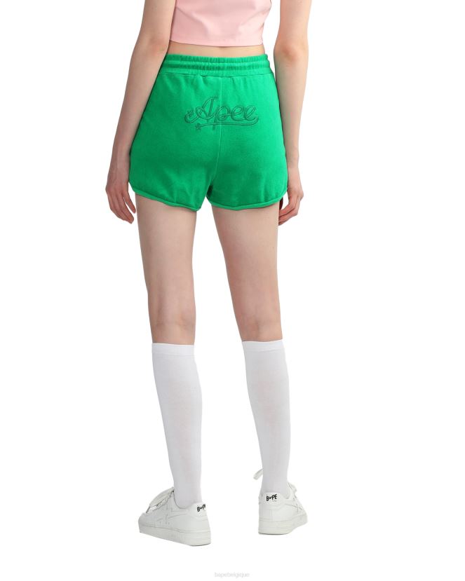 short de survêtement en tissu éponge A Bathing Ape femmes ZHX6N4829 émeraude