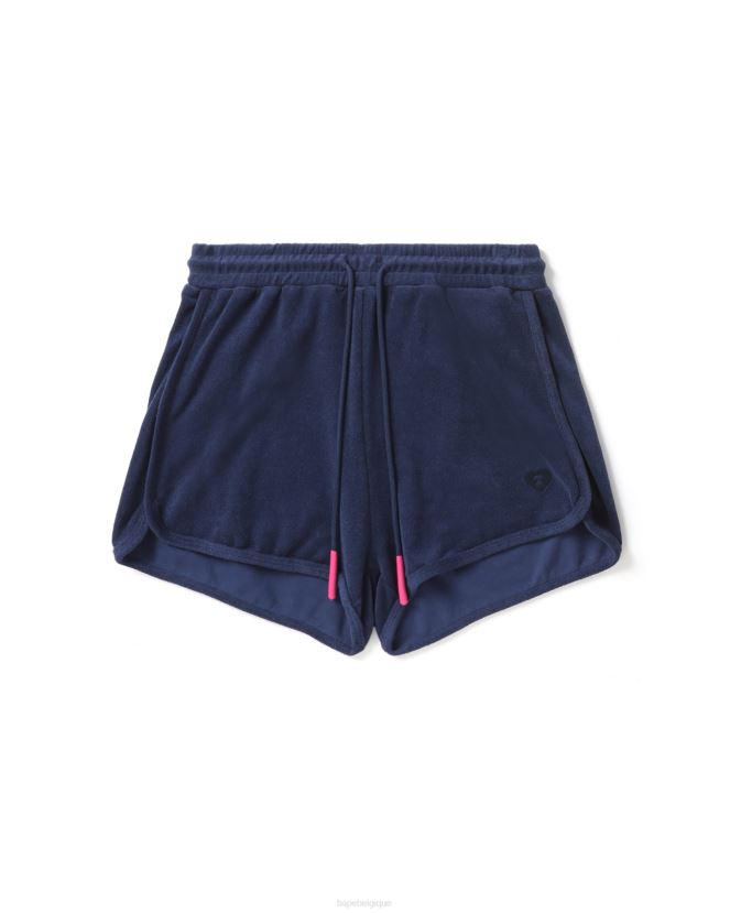 short de survêtement en tissu éponge A Bathing Ape femmes ZHX6N4830 bleu marine