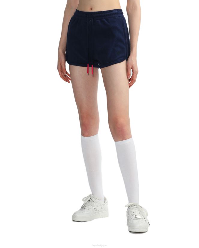 short de survêtement en tissu éponge A Bathing Ape femmes ZHX6N4830 bleu marine