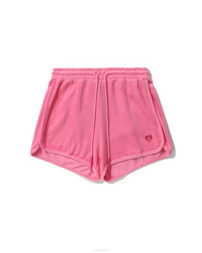 short de survêtement en tissu éponge A Bathing Ape femmes ZHX6N4831 rose