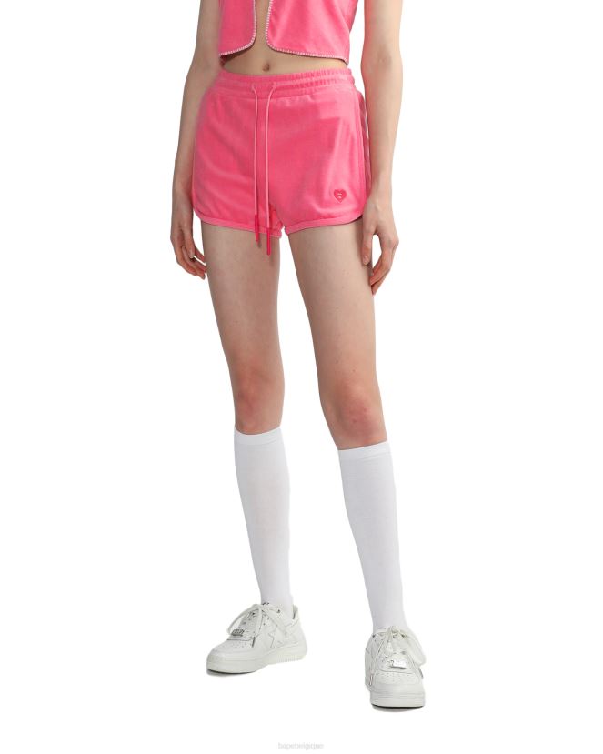 short de survêtement en tissu éponge A Bathing Ape femmes ZHX6N4831 rose