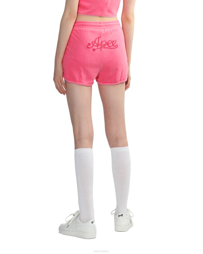 short de survêtement en tissu éponge A Bathing Ape femmes ZHX6N4831 rose