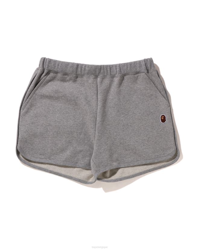 short de survêtement à un point A Bathing Ape femmes ZHX6N4894 gris
