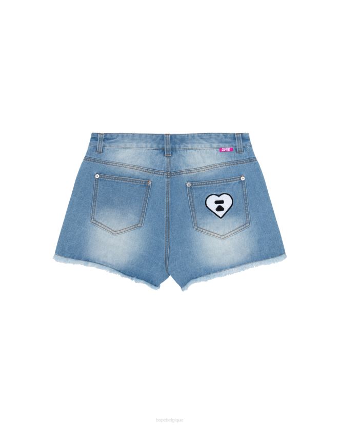 short en jean à logo A Bathing Ape femmes ZHX6N4967 jean